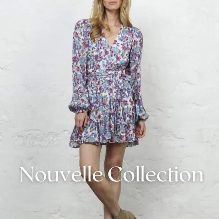 [BUNJANG] Berenice Flower Frill Wrap Dress Viscose / 22년 베르니스 Berenice 플라워 프릴 랩원피스 인견휴양지휴가룩쉬폰
