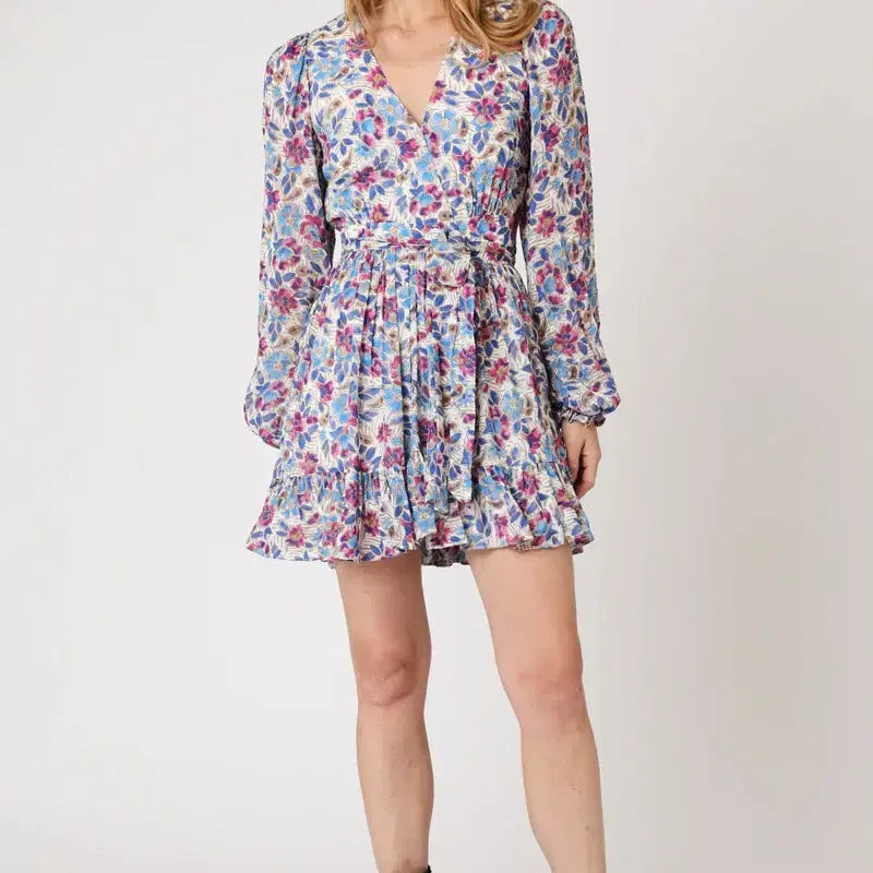 [BUNJANG] Berenice Flower Frill Wrap Dress Viscose / 22년 베르니스 Berenice 플라워 프릴 랩원피스 인견휴양지휴가룩쉬폰
