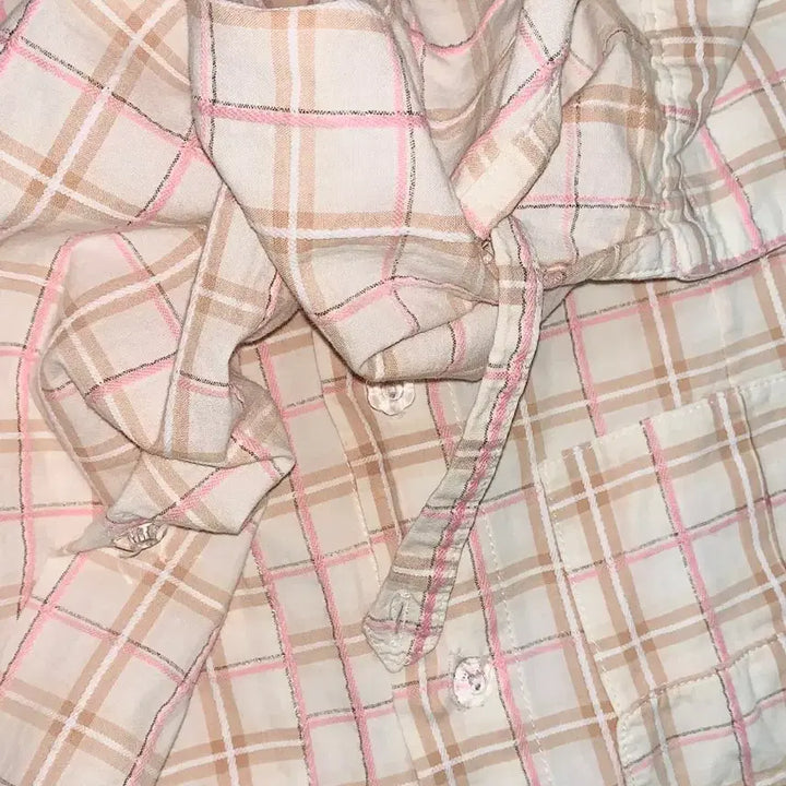 [BUNJANG] Lalala Check Shirt / !!수요알까지만 할인!! 트랄라라tralala 체크 셔츠 라떼 갸루