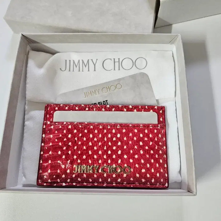 [BUNJANG] Jimmy Choo Snake Card Holder Red / (새상품) 지미추 정품 카드지갑 레드