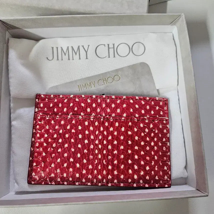 [BUNJANG] Jimmy Choo Snake Card Holder Red / (새상품) 지미추 정품 카드지갑 레드