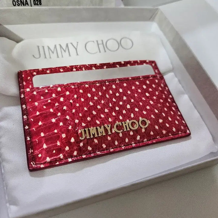 [BUNJANG] Jimmy Choo Snake Card Holder Red / (새상품) 지미추 정품 카드지갑 레드