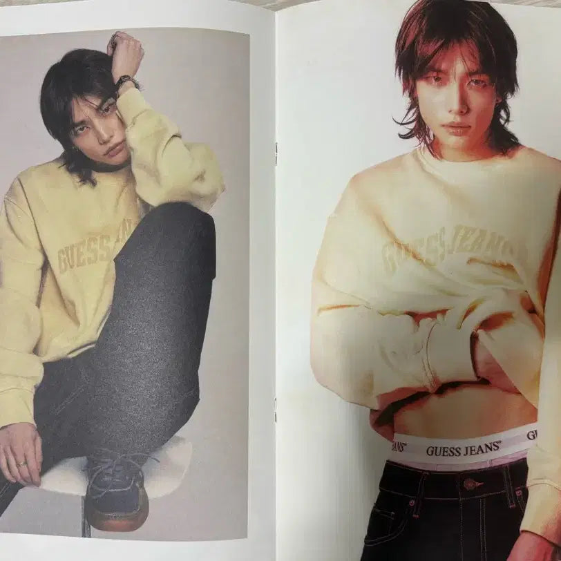 [SOLD OUT] 스키즈 GUESS 현진 STRAY KIDS 게스 룩북
