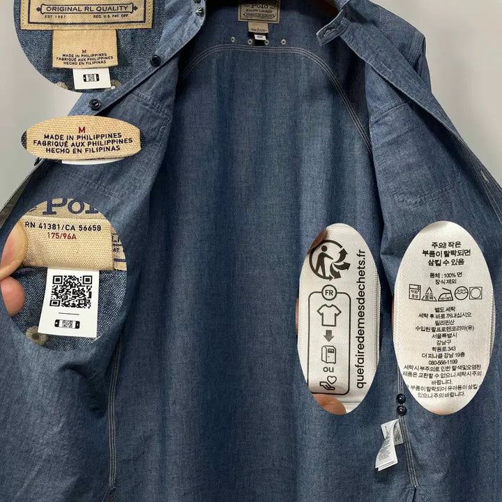 [BUNJANG] Polo Ralph Lauren Naval Chambray Work Shirt / 폴로 랄프로렌 콘초 Naval usn 마이널 샴브레이 워크 셔츠