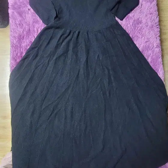 [BUNJANG] Black Pleated Long Dress / 블랙 플리츠 롱 원피스