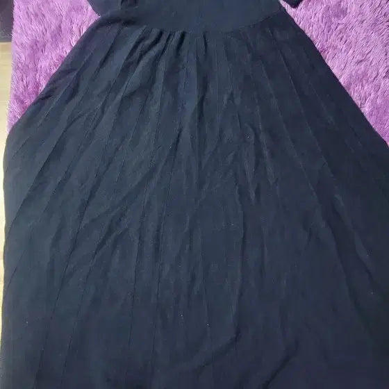[BUNJANG] Black Pleated Long Dress / 블랙 플리츠 롱 원피스