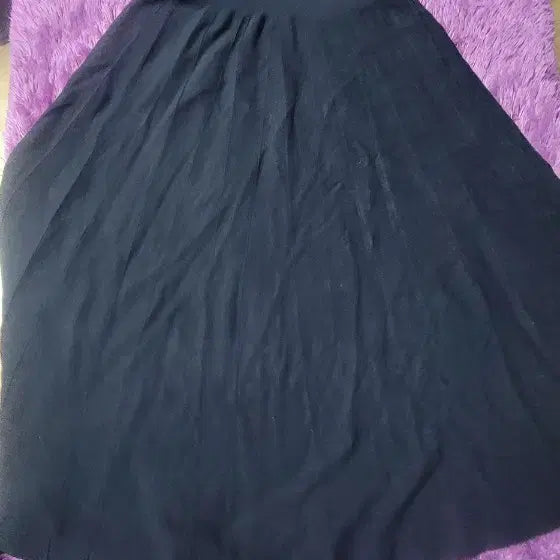 [BUNJANG] Black Pleated Long Dress / 블랙 플리츠 롱 원피스