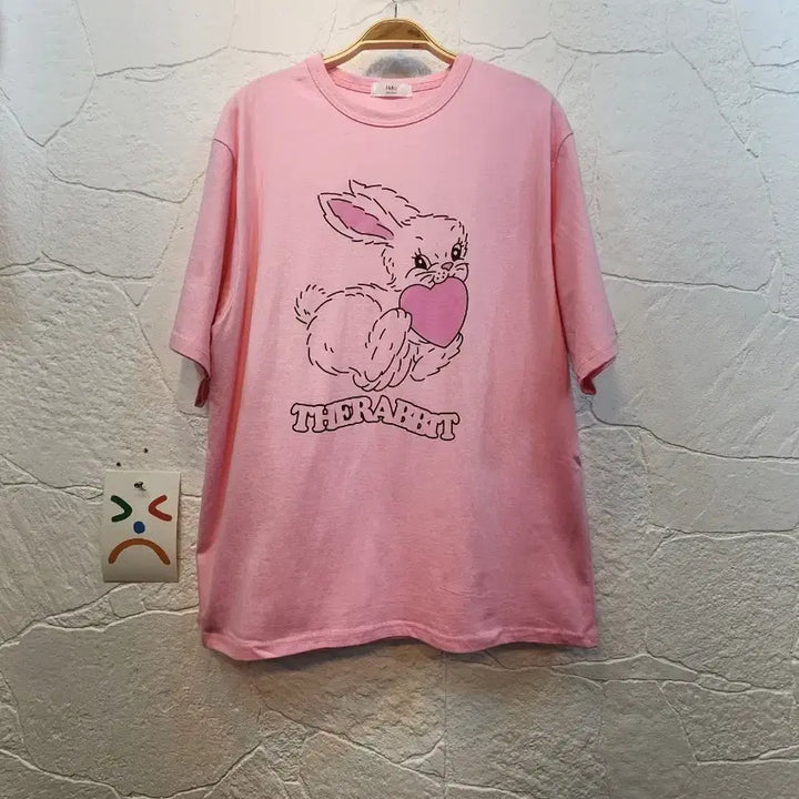 [BUNJANG] Cute Heart Rabbit Short-Sleeve T-Shirt / 귀여운하트토끼반팔티 (새상품)