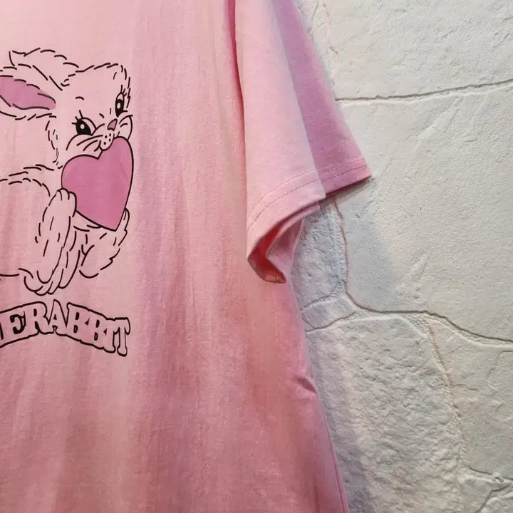 [BUNJANG] Cute Heart Rabbit Short-Sleeve T-Shirt / 귀여운하트토끼반팔티 (새상품)