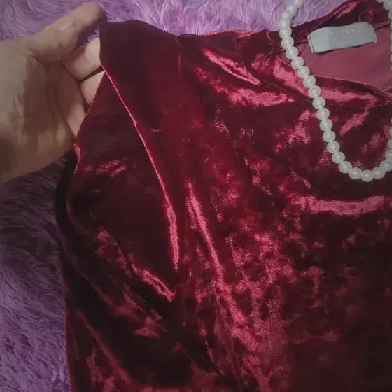 [BUNJANG] Missoni Velvet Mini Dress Burgundy / 미쏘니 벨벳 원피스 버건디