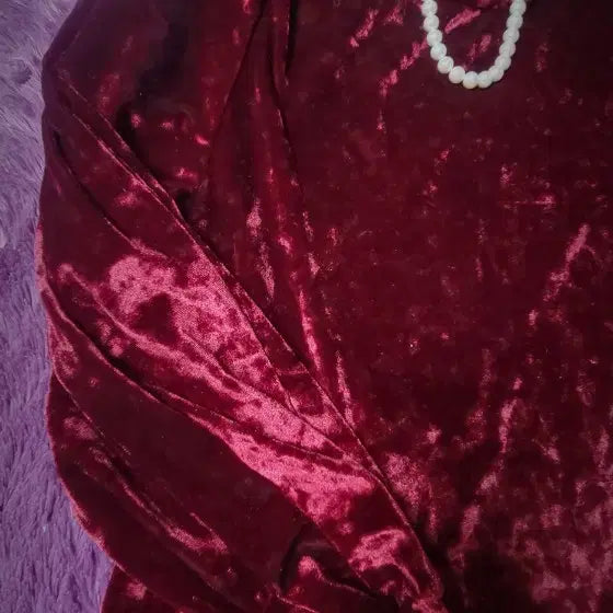 [BUNJANG] Missoni Velvet Mini Dress Burgundy / 미쏘니 벨벳 원피스 버건디