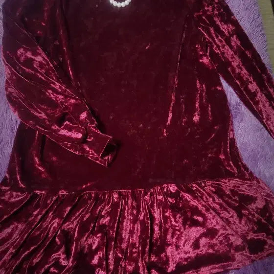 [BUNJANG] Missoni Velvet Mini Dress Burgundy / 미쏘니 벨벳 원피스 버건디