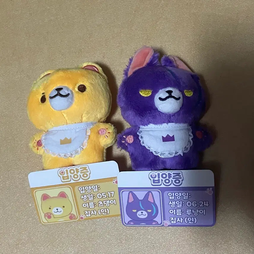 [BUNJANG] Tsudeng and Lunyang Doll Set / 츠댕이 루냥이 인형+ 포카세트
