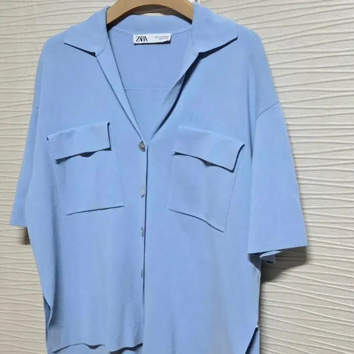 [BUNJANG] ZARA Blue Collared Knit Sweater / 자라 블루 카라 니트