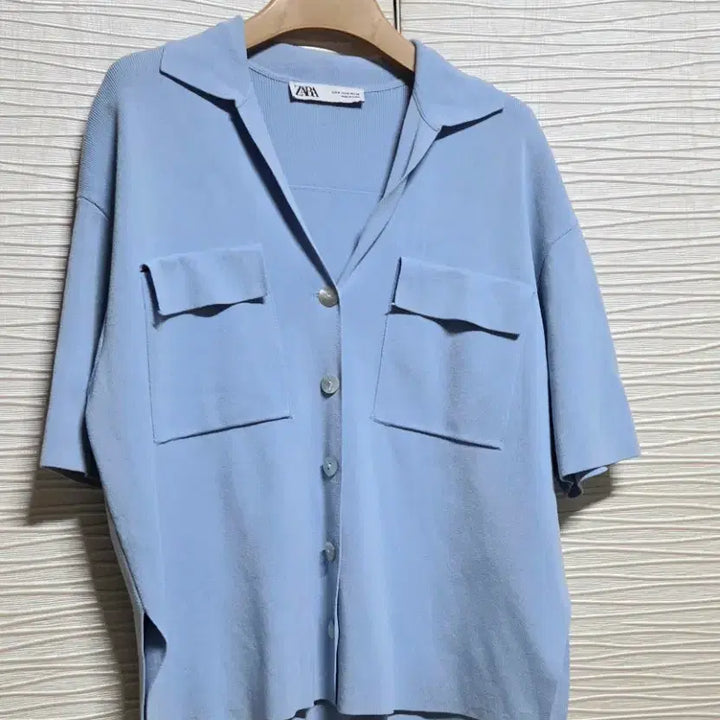[BUNJANG] ZARA Blue Collared Knit Sweater / 자라 블루 카라 니트