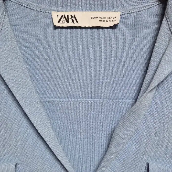 [BUNJANG] ZARA Blue Collared Knit Sweater / 자라 블루 카라 니트