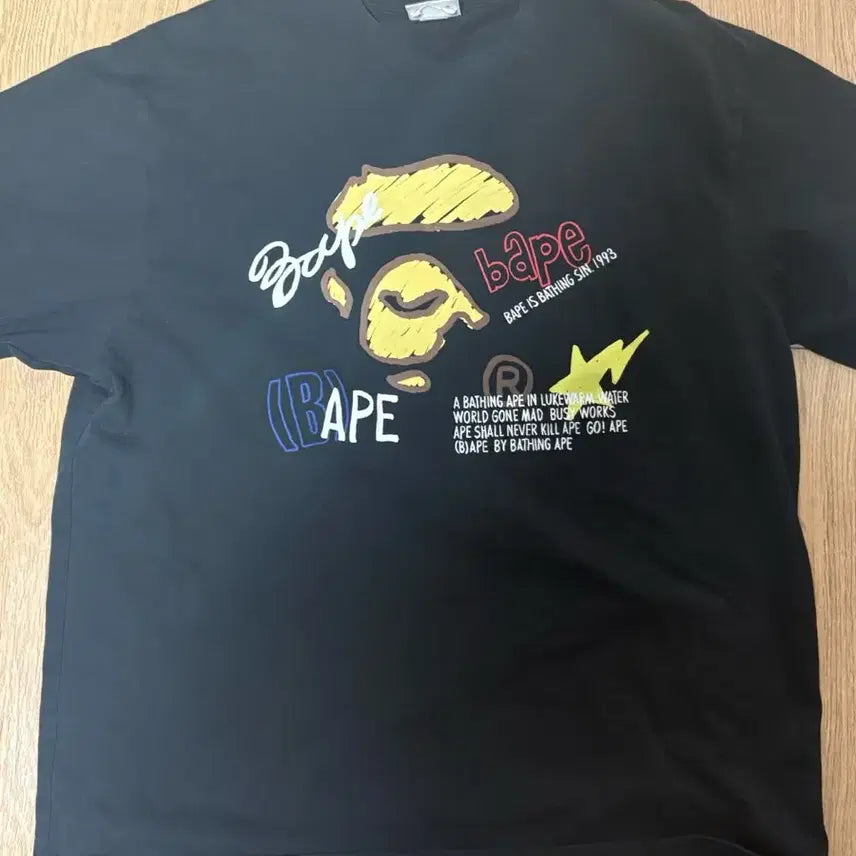 [BUNJANG] BAPE Black Short Sleeve T-Shirt L / 베이프 BAPE 블랙 반팔 티셔츠L
