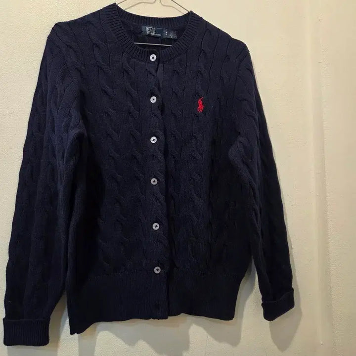 [BUNJANG] Polo Ralph Lauren Navy Cable Knit Cardigan / 폴로 랄프로렌 네이비 꽈배기 가디건