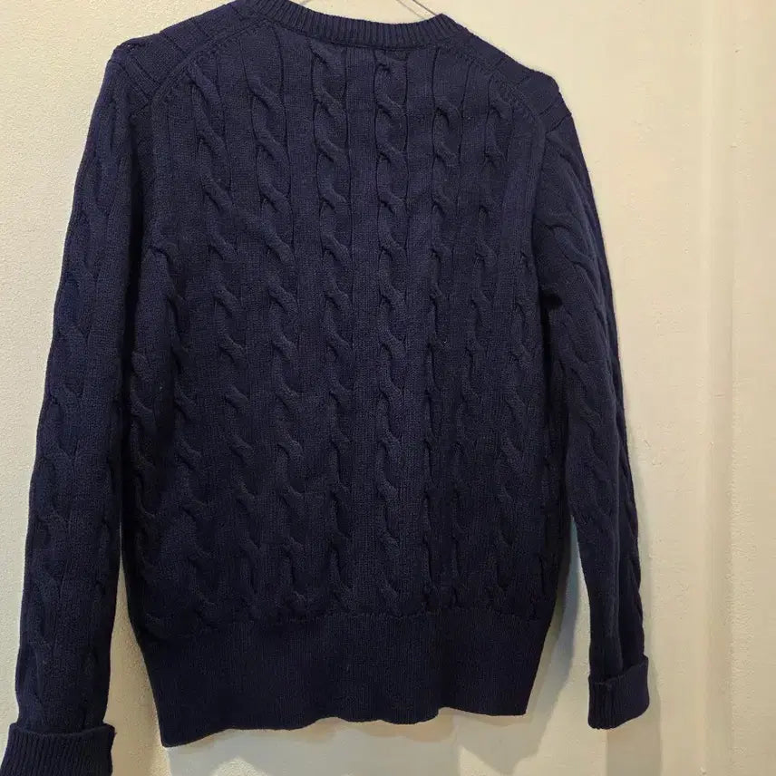 [BUNJANG] Polo Ralph Lauren Navy Cable Knit Cardigan / 폴로 랄프로렌 네이비 꽈배기 가디건