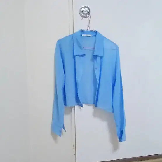 [BUNJANG] Sheer Crop Blouse - Summer Vibe / 바다느낌 여름 시스루 크롭  블라우스