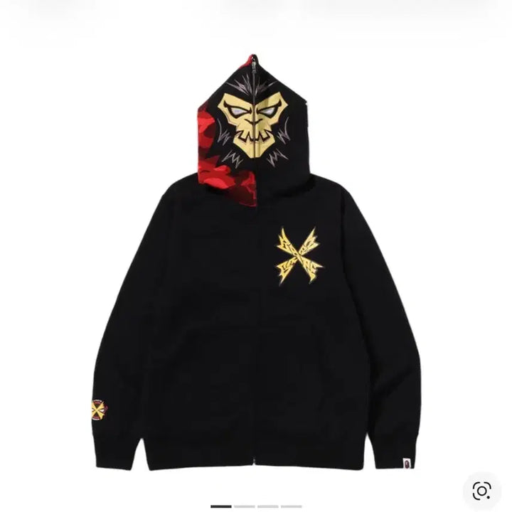 [BUNJANG] BAPE x Full Zip Hoodie Black / 베이프 X 풀집업 후드 블랙