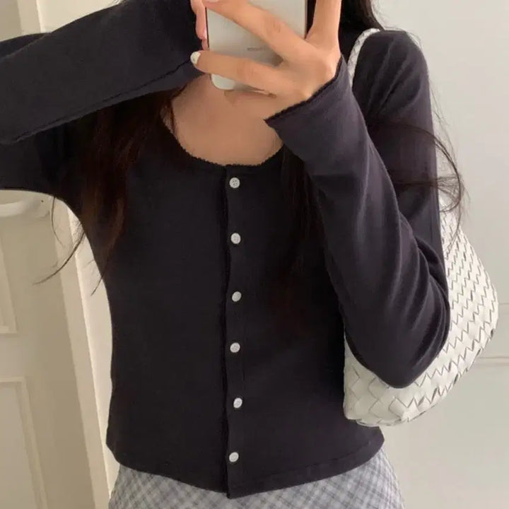 [BUNJANG] Peter &amp; Wendy Peony Lace Ribbed Cardigan / 피터앤웬디 피오니 레이스 골지 가디건 말랑쫀득 슬림핏