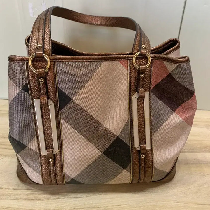 [BUNJANG] Daks Plaid Tote Bag Brown / 닥스 체크무늬 토트백 브라운