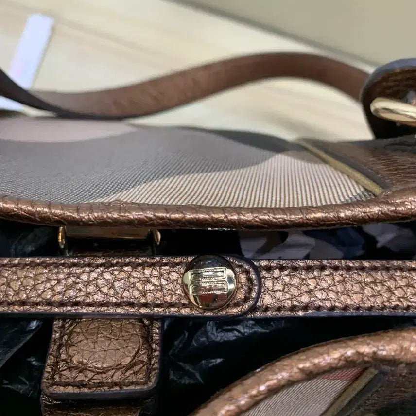 [BUNJANG] Daks Plaid Tote Bag Brown / 닥스 체크무늬 토트백 브라운