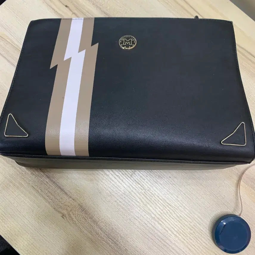 [BUNJANG] Metrocity Black Leather Briefcase / 메트로씨티 서류가죽가방