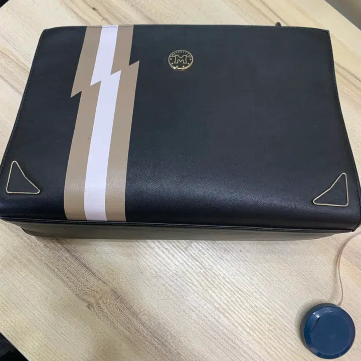 [BUNJANG] Metrocity Black Leather Briefcase / 메트로씨티 서류가죽가방