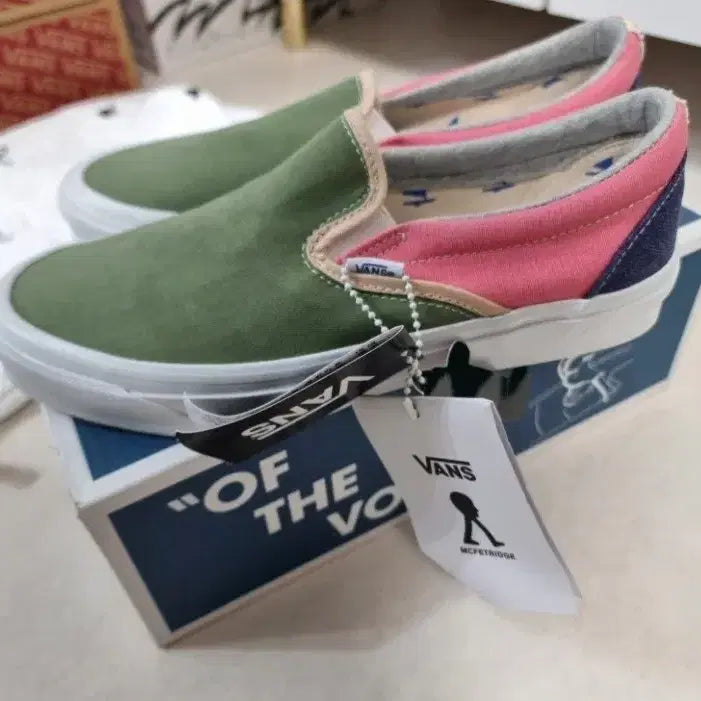 [BUNJANG] Vans McFetridge Collaboration Slip-On Green/Pink Shoes (Size 275) / 반스 McFETRIDGE 슬립온 그린/핑크 새상품