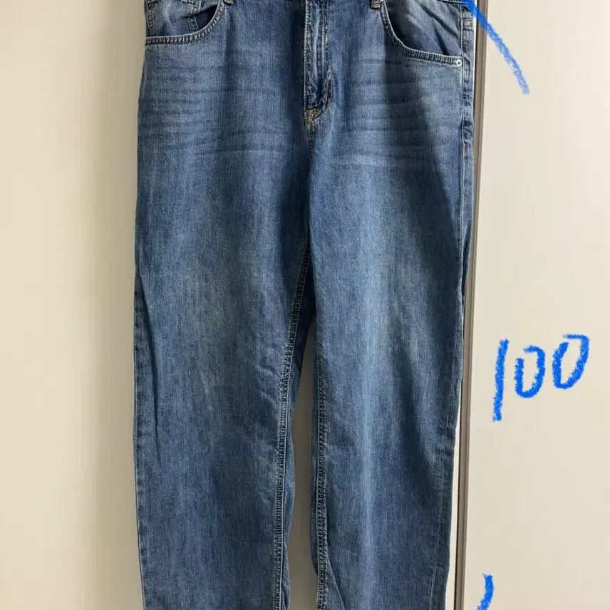 [BUNJANG] 100% Cotton Wide Fit Jeans Size 34 / 면 100% 와이드핏 청바지 34