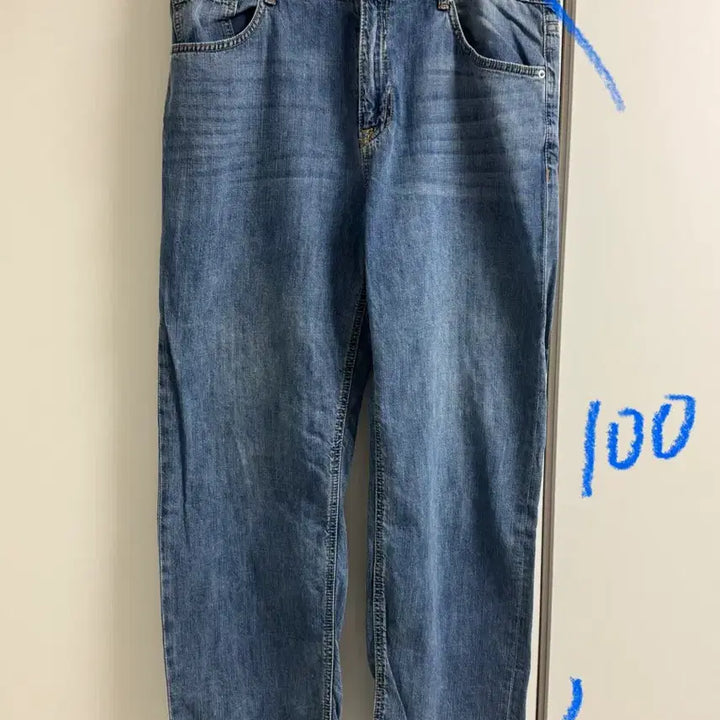 [BUNJANG] 100% Cotton Wide Fit Jeans Size 34 / 면 100% 와이드핏 청바지 34
