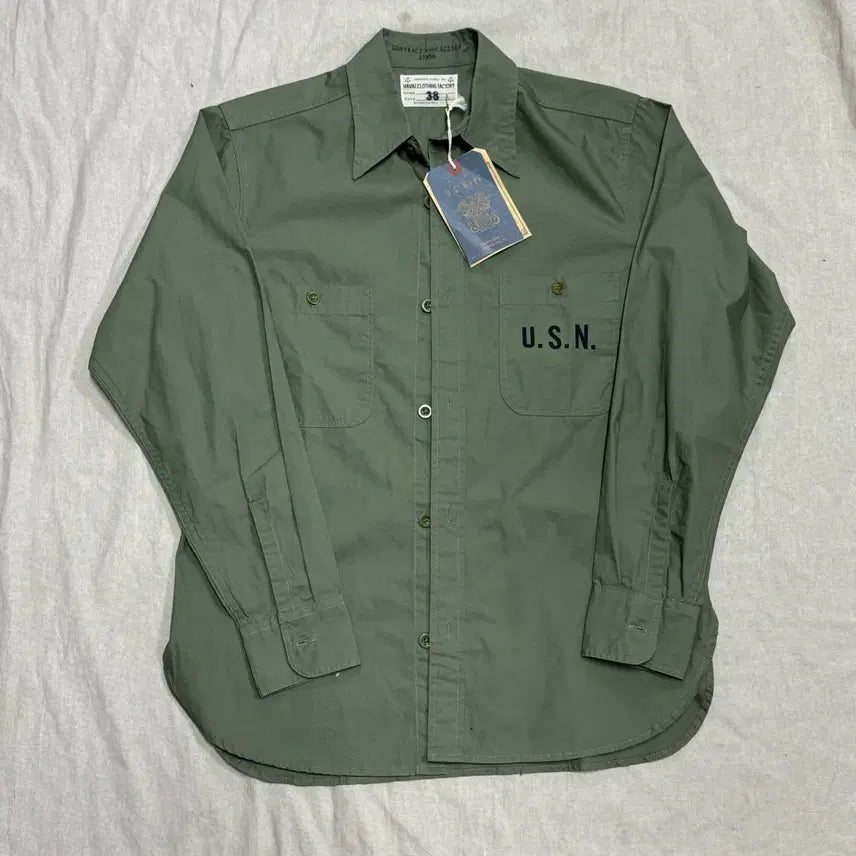 [BUNJANG] Bronson USN Khaki Military Shirt / 브론슨 USN 카키 밀리터리 셔츠 38(95)