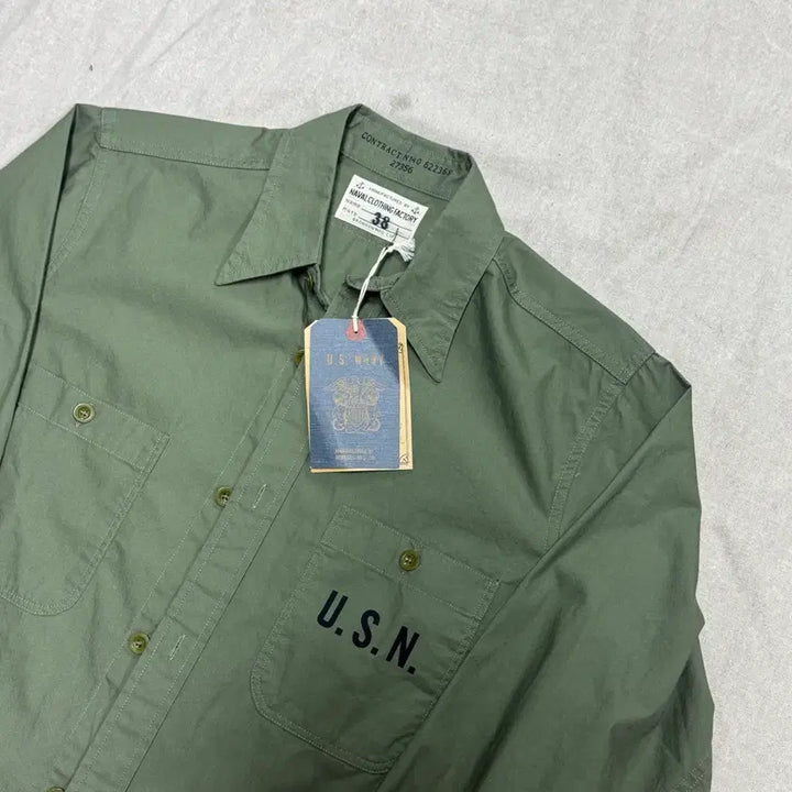 [BUNJANG] Bronson USN Khaki Military Shirt / 브론슨 USN 카키 밀리터리 셔츠 38(95)