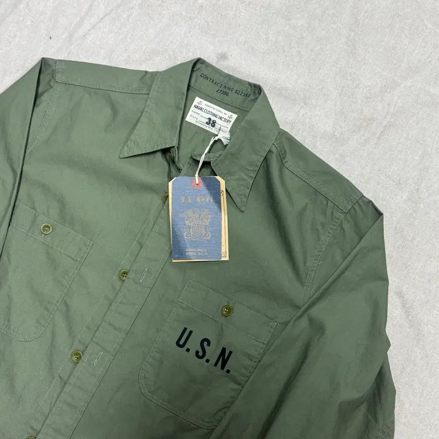 [BUNJANG] Bronson USN Khaki Military Shirt / 브론슨 USN 카키 밀리터리 셔츠 38(95)