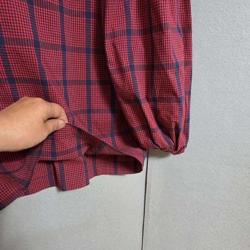 [BUNJANG] BIMBAYLOLA Red Check Blouse / 빔바이룰라 레드체크 블라우스 55   n4015