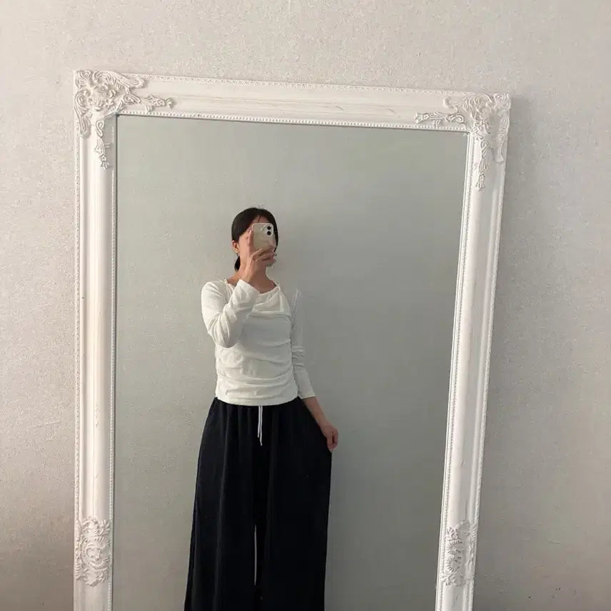 [BUNJANG] Colorblock Wide Training Long Pants (Plus Size Available) / 새상품 배색 트레이닝 와이드 롱 팬츠 빅사이즈 가능 55-88
