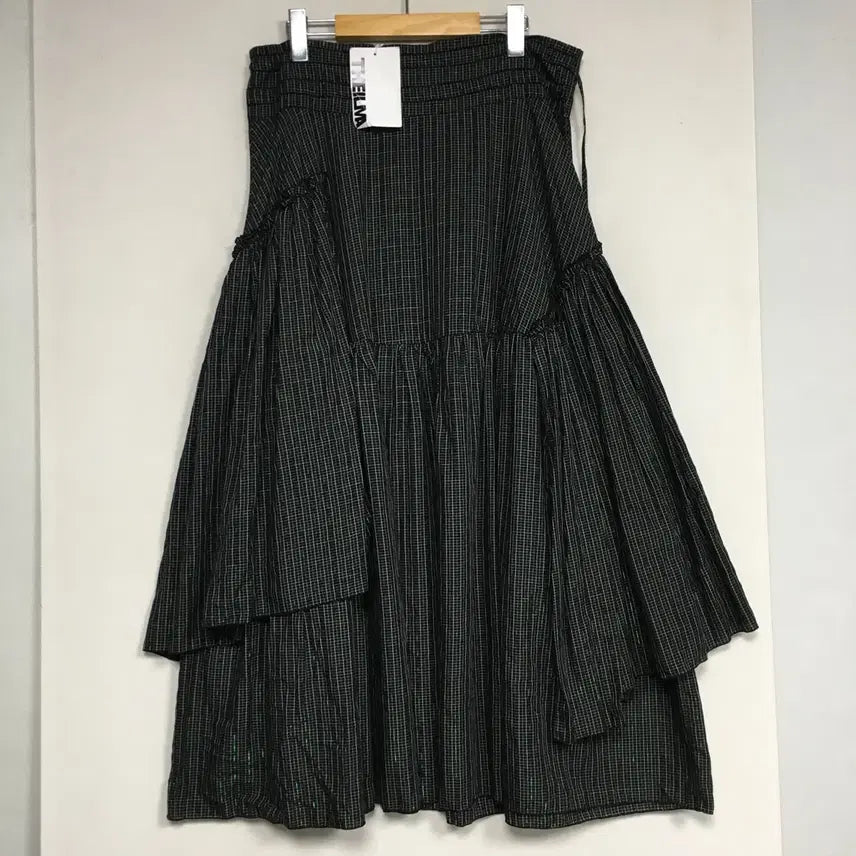 [BUNJANG] Theilma Tencel Check Pattern Glitter Line Skirt / 새상품 theilma 더일마 텐셀 스커트 F