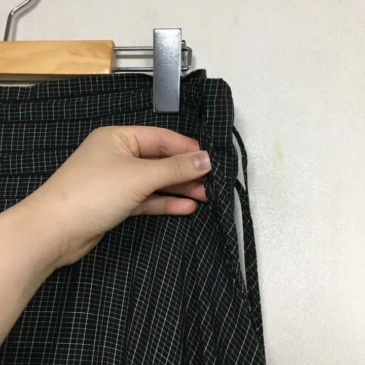[BUNJANG] Theilma Tencel Check Pattern Glitter Line Skirt / 새상품 theilma 더일마 텐셀 스커트 F