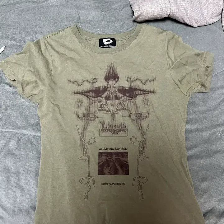 [BUNJANG] Wellbeing Express Short Sleeve T-Shirt Khaki M / 웰빙 익스프레스 반팔 카키m