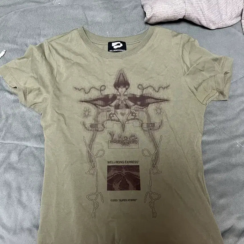 [BUNJANG] Wellbeing Express Short Sleeve T-Shirt Khaki M / 웰빙 익스프레스 반팔 카키m
