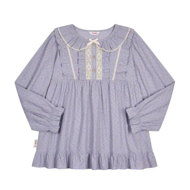 [BUNJANG] Ullala Yulina Long Sleeve Two-Piece Pajamas Lavender / 울랄라 파자마 율리나 긴팔 투피스 라벤더