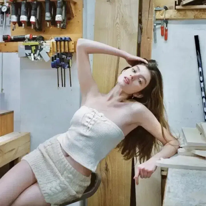 [BUNJANG] Glonni POV Tube Top Ivory / 글로니 pov 탑 아이보리