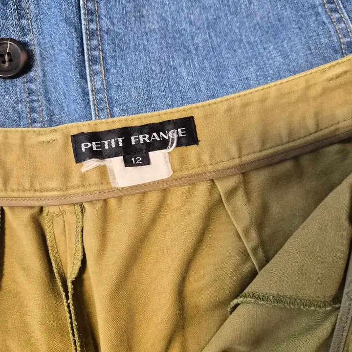 [BUNJANG] Petit France Zipper Pocket Wide Pants Khaki / [Petit France] 유니크한 지퍼 포켓 와이드 팬츠 (카키/사이즈