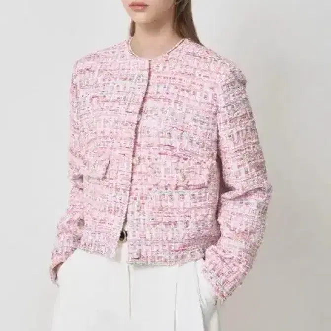 [BUNJANG] MINE Pearl Button Tweed Jacket (Size 66) / MINE 마인 펄 버튼 트위드자켓 66사이즈 새상품(88)