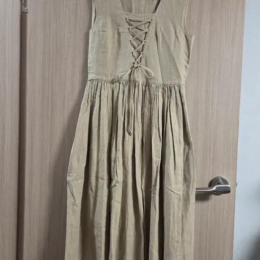 [BUNJANG] Bokabaka Linen Long Dress Beige / 보카바카 린넨 롱 원피스 베이지