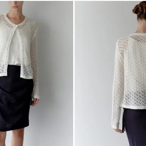 [BUNJANG] SIE Pre Pointelle Knit Cardigan (Navy) / SIE 시에 프레 포인텔 니트 가디건 (네이비)