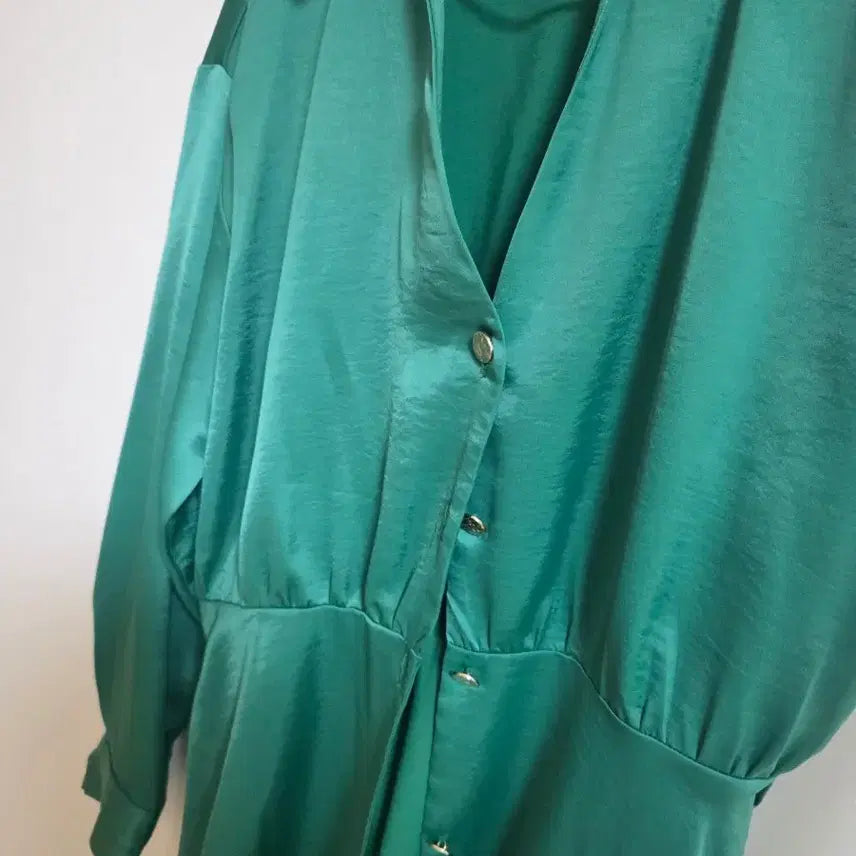 [BUNJANG] Zara Satin Mini Dress Green / 자라 새틴 원피스 그린