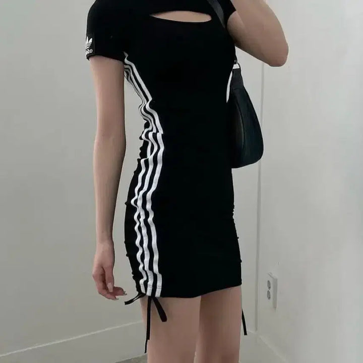 [BUNJANG] Adidas Custom Black Dress / 아디다스 커스텀 블랙원피스